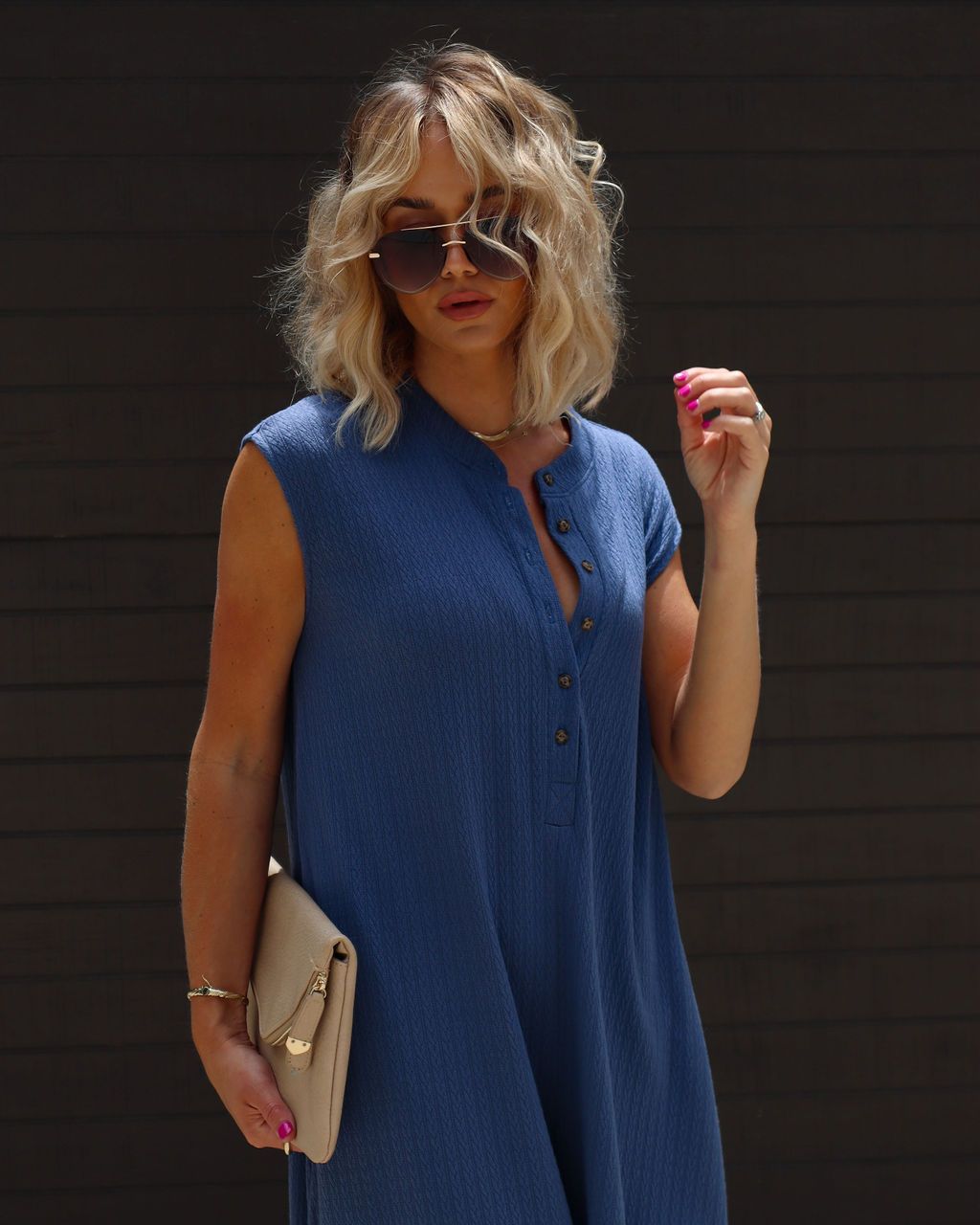 Cyndella Pocketed Jumpsuit - Navy - SALE sold by Vici product image thumbnail 4