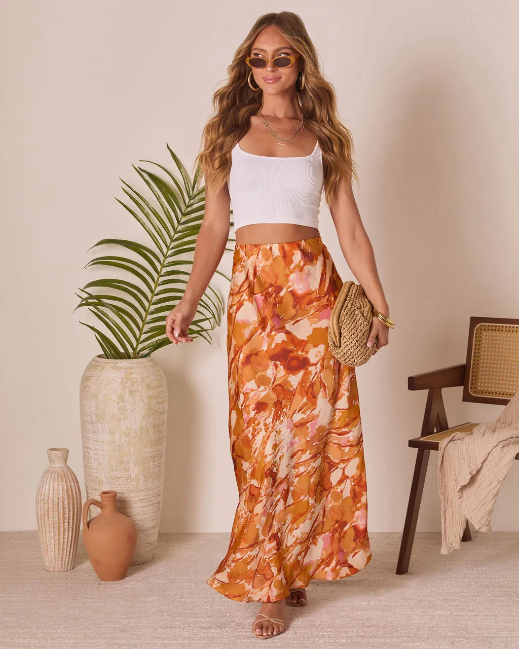 Chasing Sunsets Abstract Maxi Skirt sold by Vici product image thumbnail 5