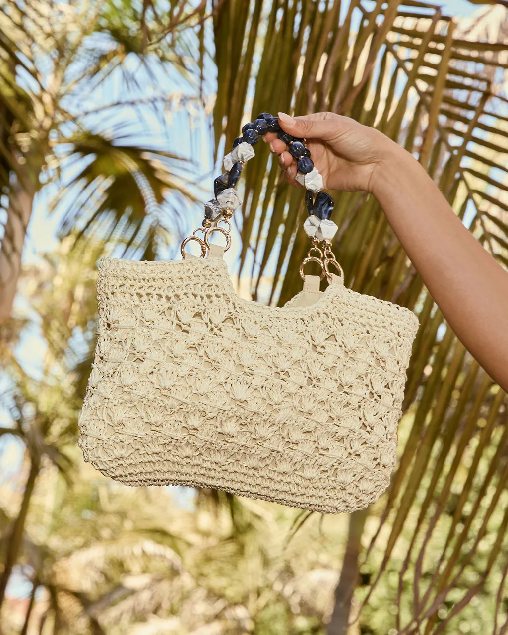 Elema Beaded Handle Crochet Tote Bag sold by Vici product image thumbnail 5