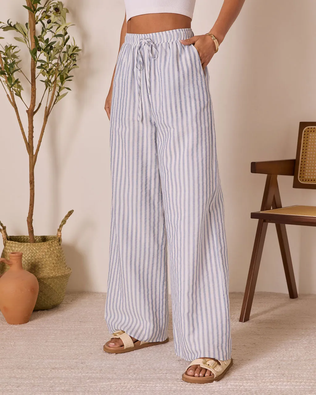 Korra Striped Wide Leg Pants sold by Vici product image thumbnail 3