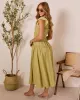 Linen Skies Flutter Sleeve Midi Dress sold by Vici