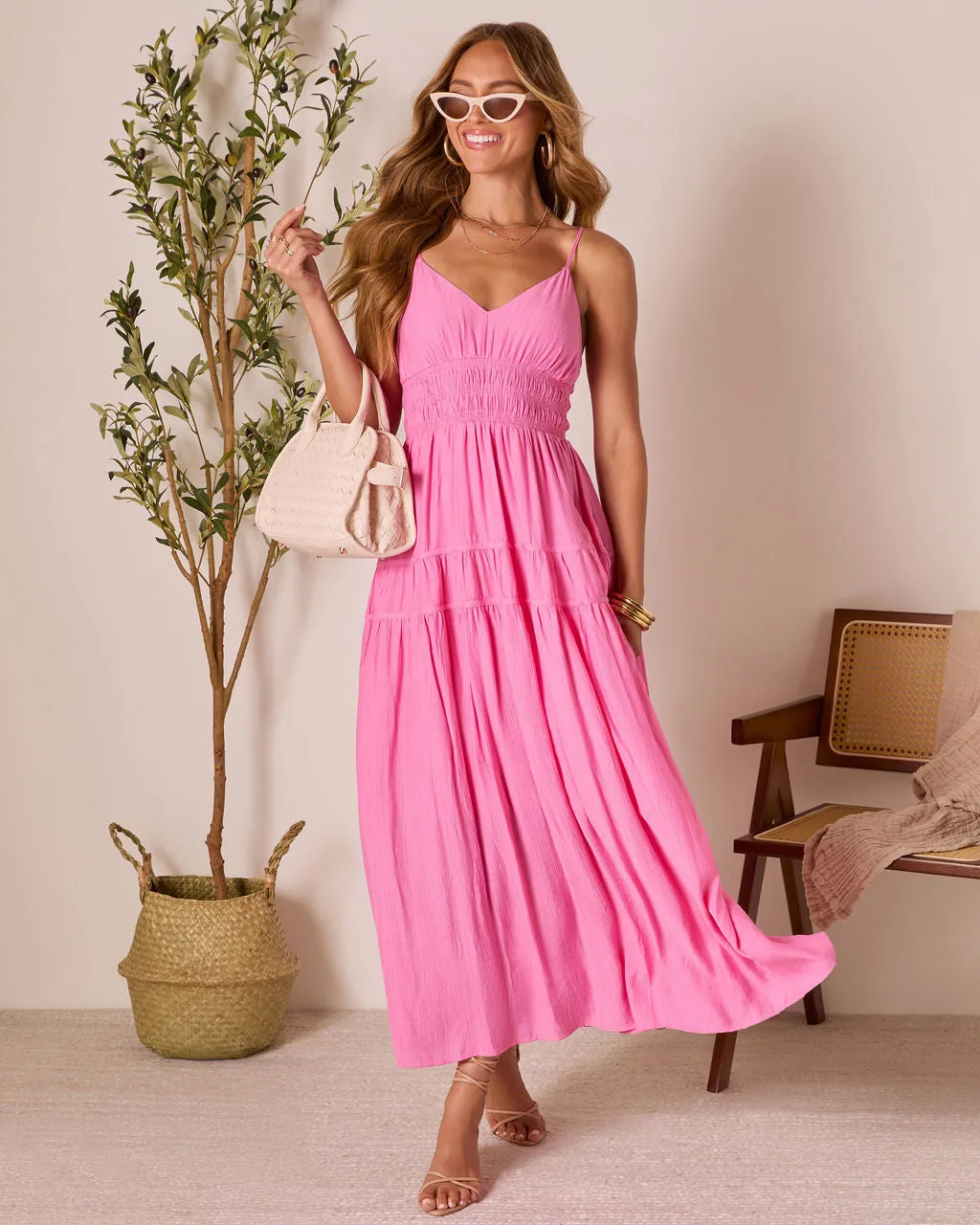 Chasing Light Tiered Maxi Dress sold by Vici product image thumbnail 5