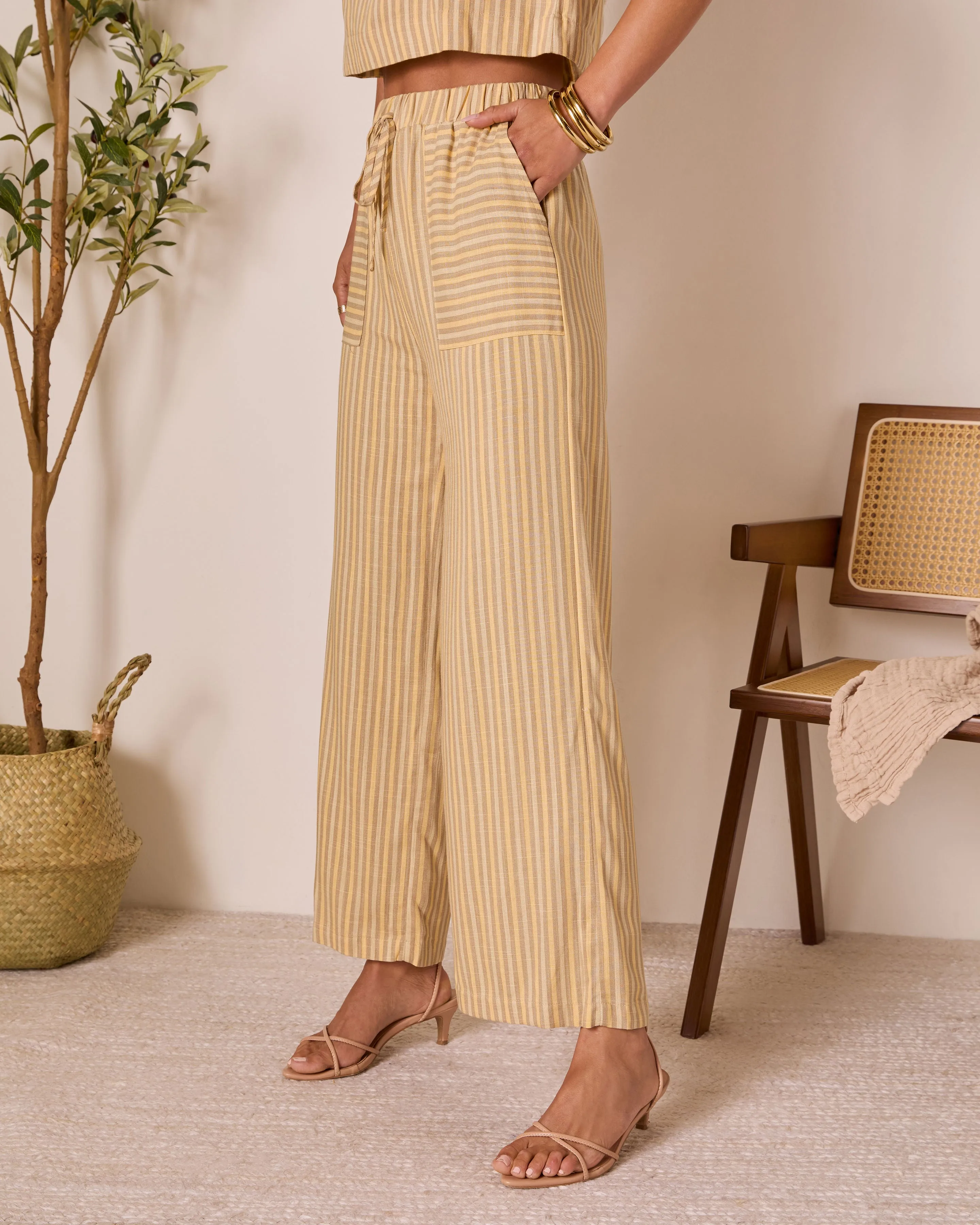 Meadowlight Striped Wide Leg Pants sold by Vici product image thumbnail 3