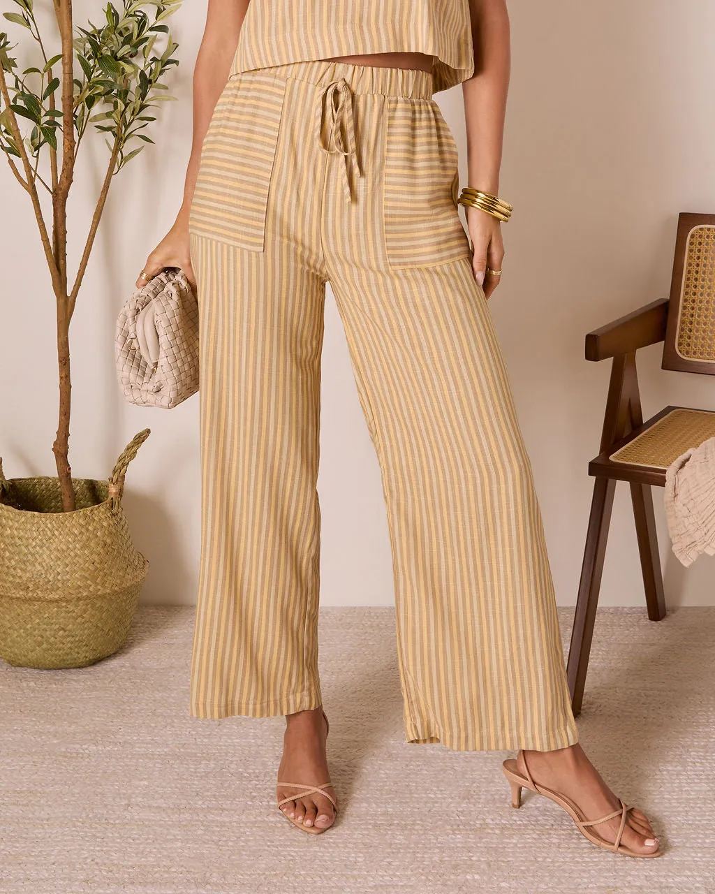 Meadowlight Striped Wide Leg Pants sold by Vici product image thumbnail 5