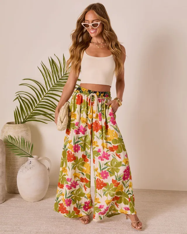 Betsie Drawstring Floral Pants sold by Vici