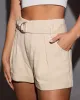 Carlyn Belted Pleated Twill Shorts sold by Vici