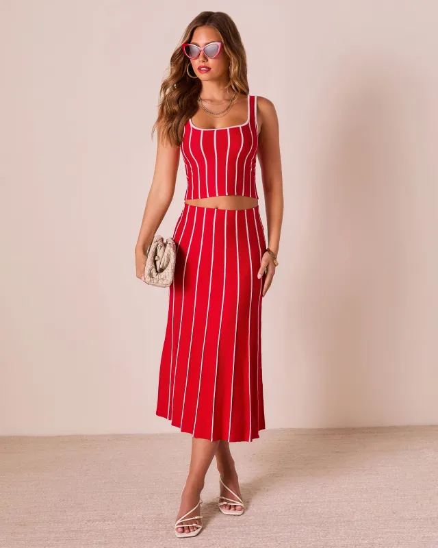 Ashlin Contrast Striped Maxi Skirt sold by Vici