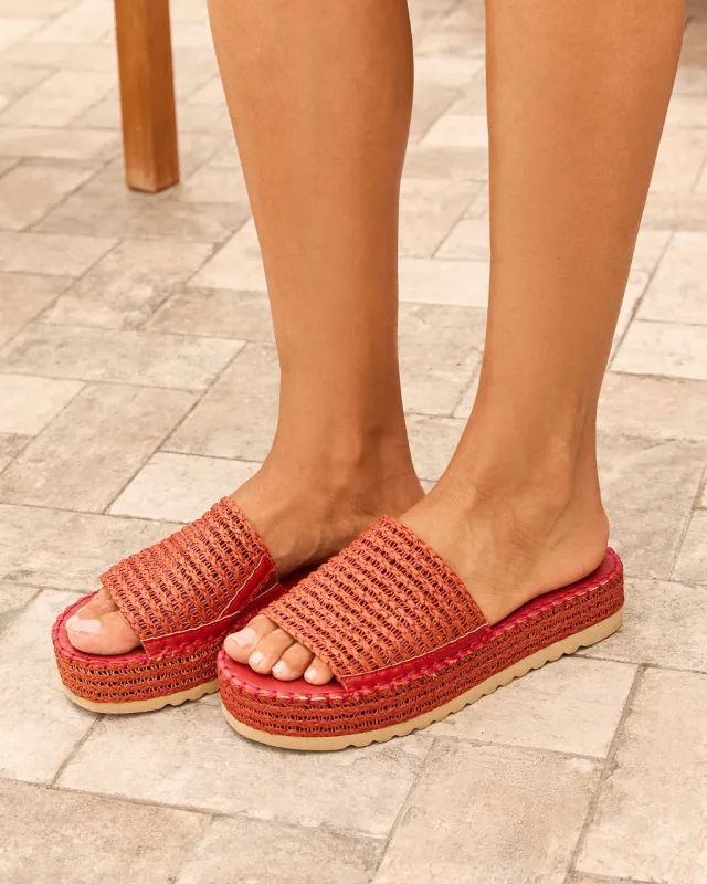 Ashlen Raffia Platform Sandals sold by Vici