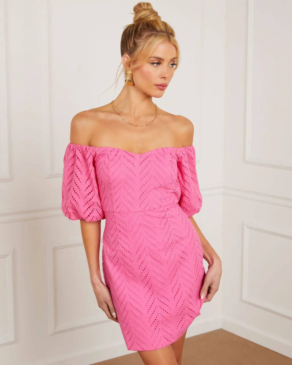 Lila Off the Shoulder Mini Dress sold by Vici product image thumbnail 4