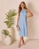 Summer Dreams Eyelet Floral Midi Dress sold by Vici