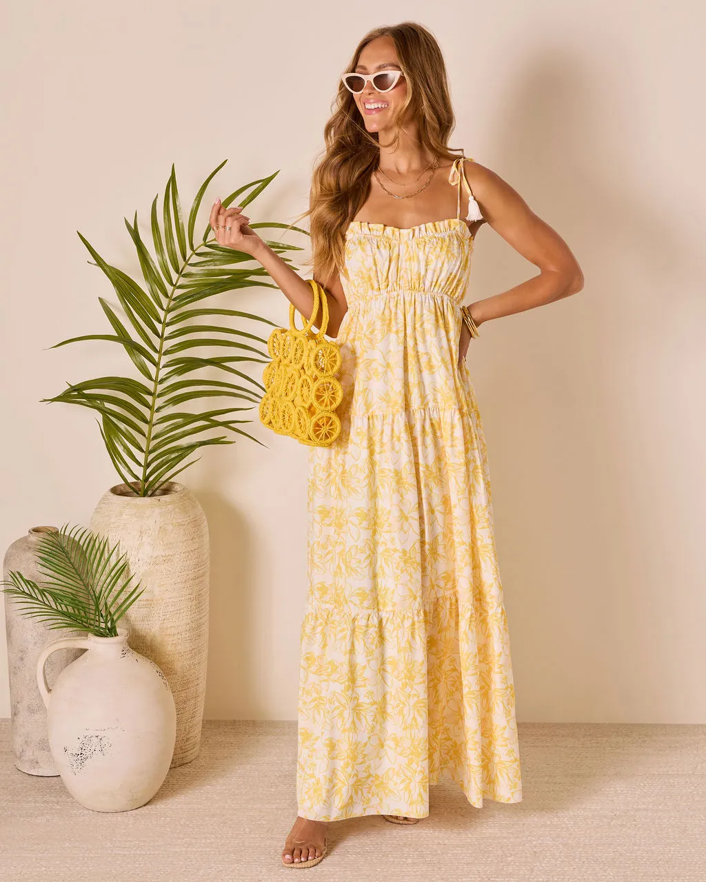 Scenic Views Tiered Floral Maxi Dress sold by Vici