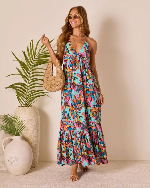 Leniah Tropical Floral Maxi Dress sold by Vici