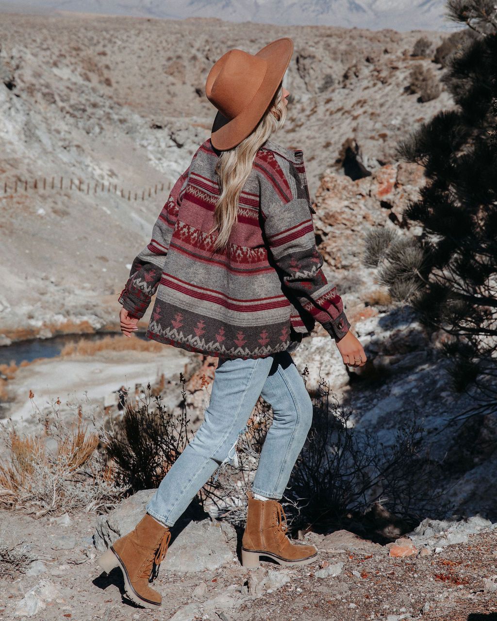 Sylvester Button Down Shacket - Charcoal Berry - FINAL SALE sold by Vici product image thumbnail 7