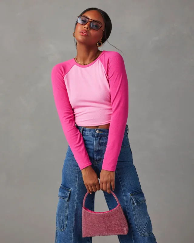 Martine Cropped Long Sleeve Top sold by Vici