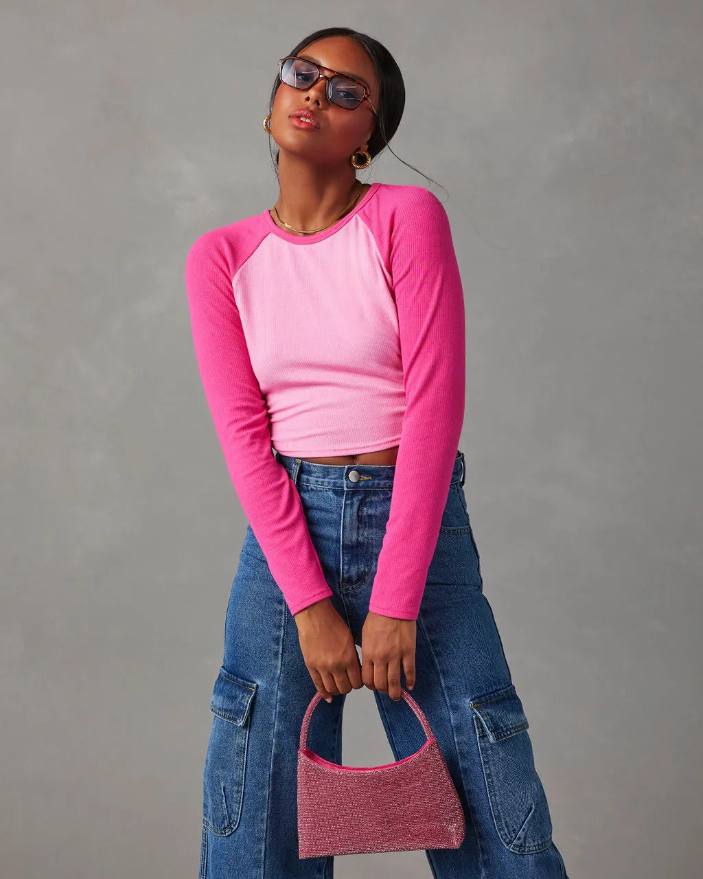 Martine Cropped Long Sleeve Top sold by Vici