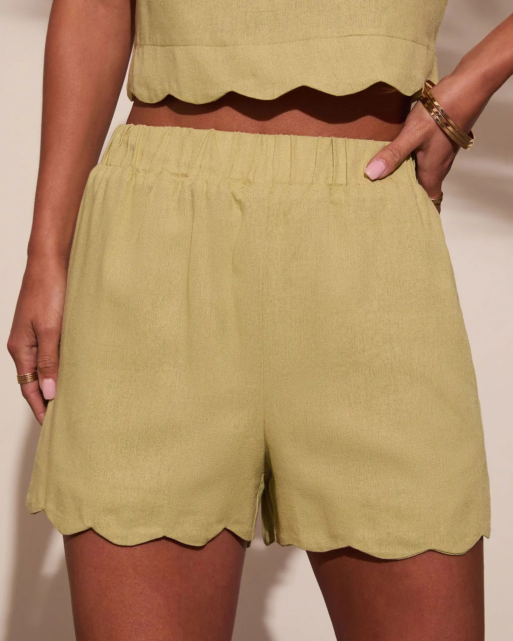 Beverlie Scallop Trim Shorts sold by Vici product image thumbnail 2