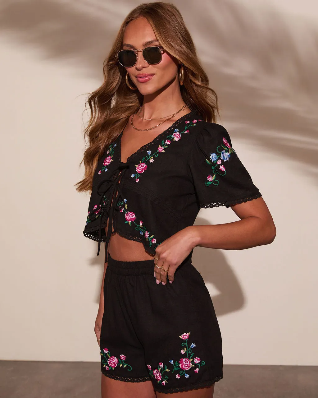 Weekend Whim Floral Flyaway Crop Top sold by Vici product image thumbnail 3