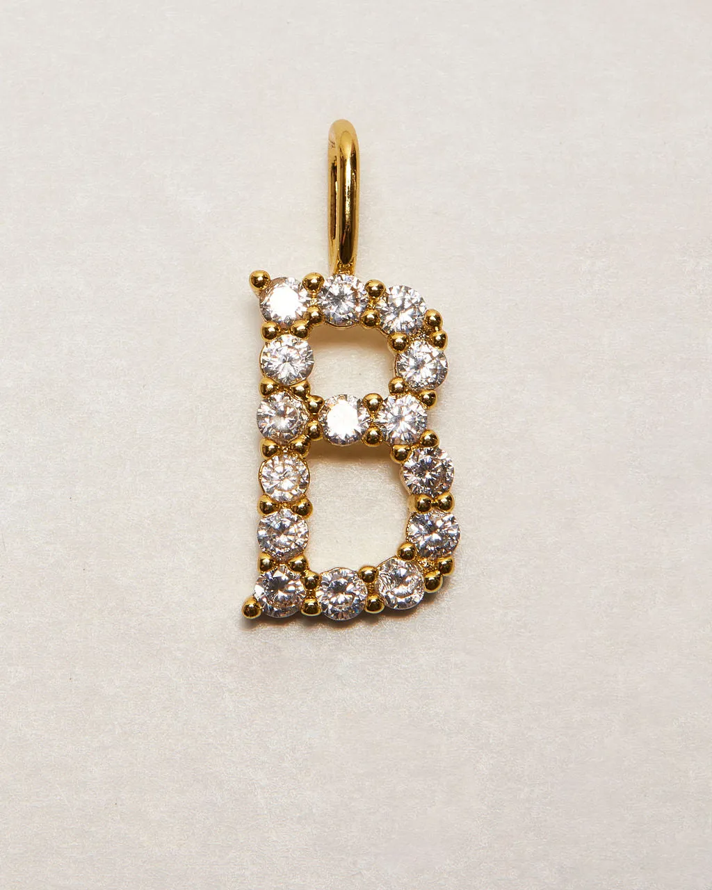 Initial Letter 14k Plated Rhinestone Charm sold by Vici product image thumbnail 3