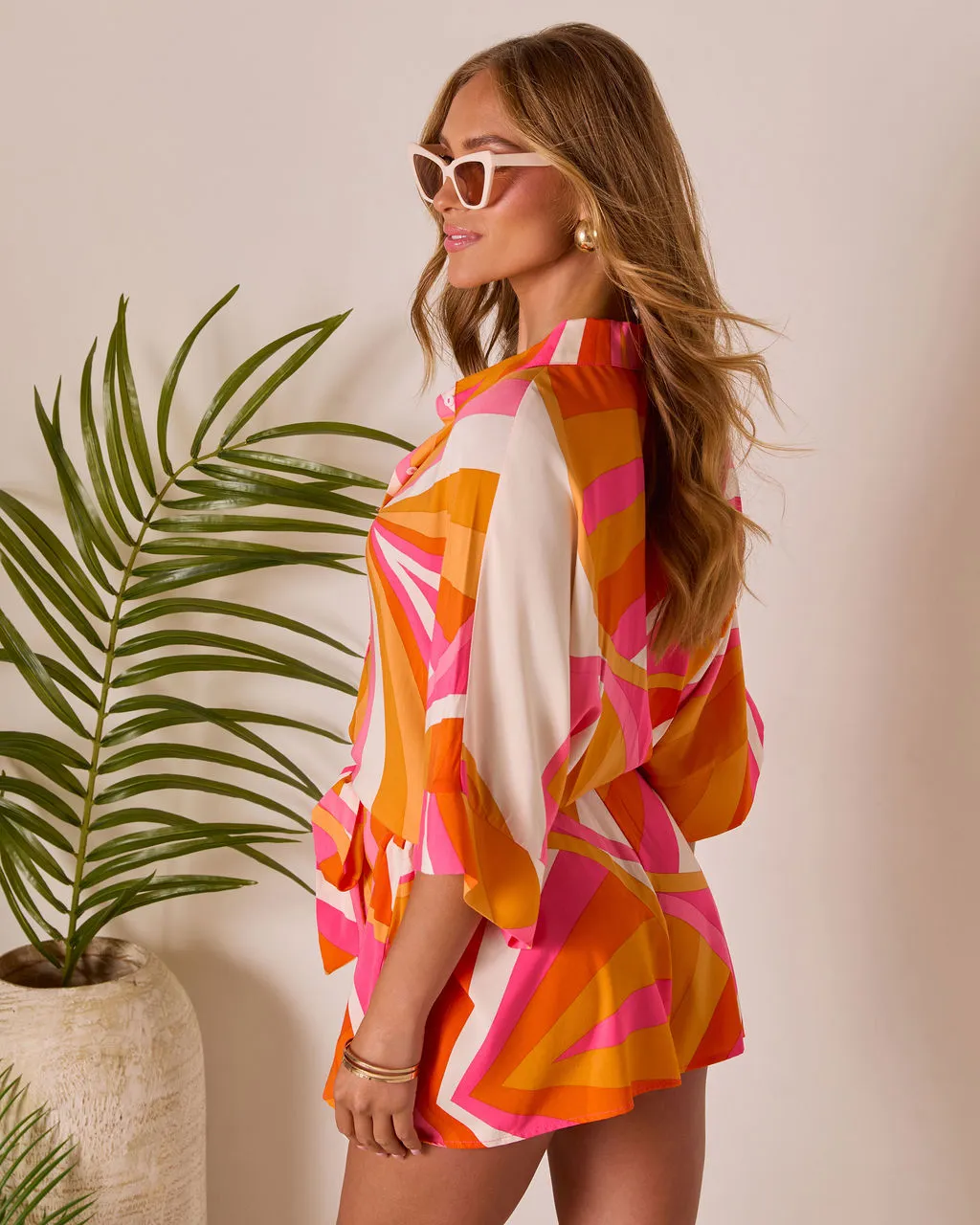 Glow Hour Waist Tie Romper sold by Vici product image thumbnail 4