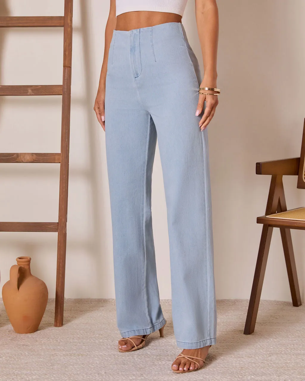 Lianne High Rise Denim Pants sold by Vici