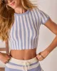 Coastal Ease Short Sleeve Crop Top sold by Vici