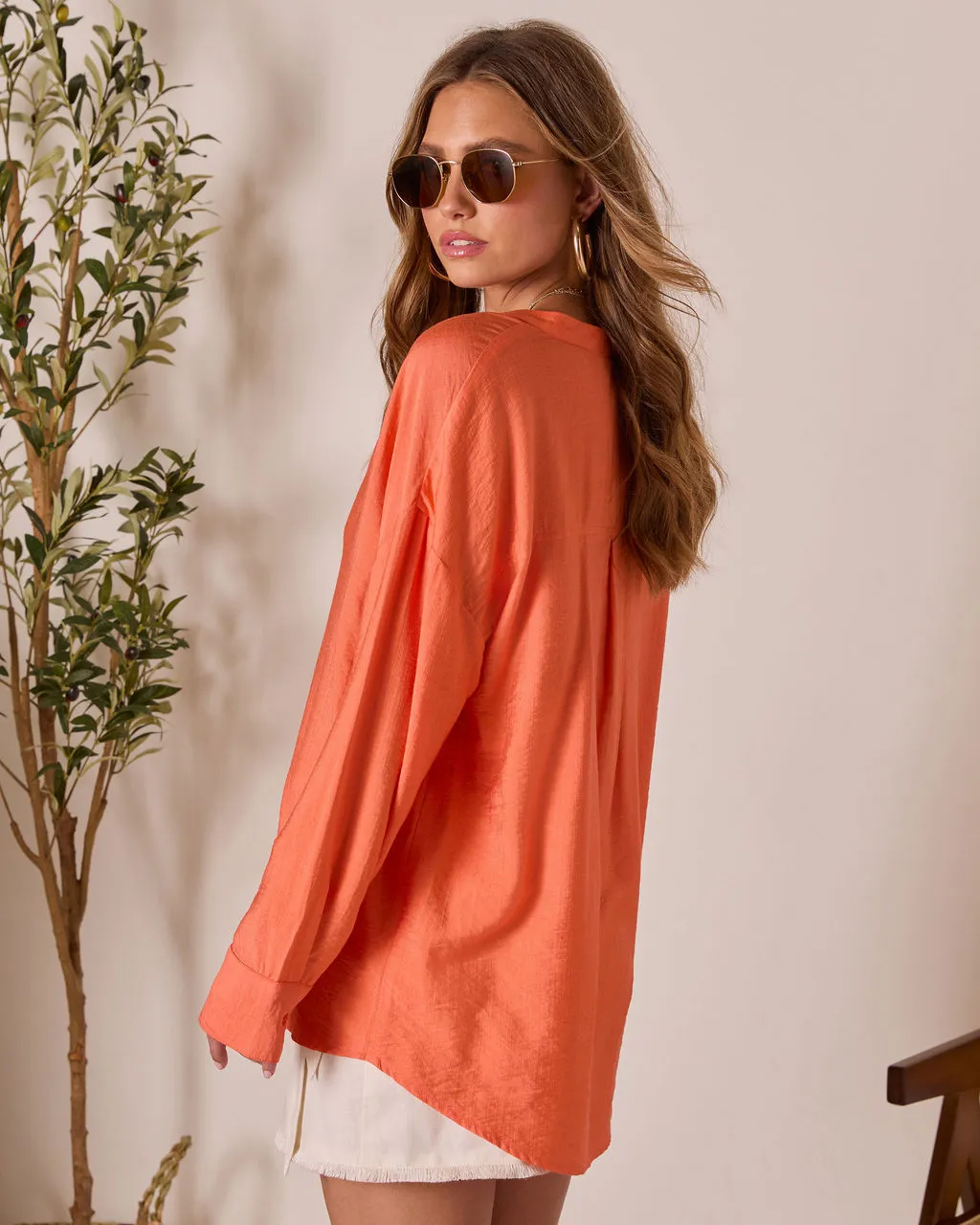 House Of Sun Satin Button Up Top sold by Vici product image thumbnail 4