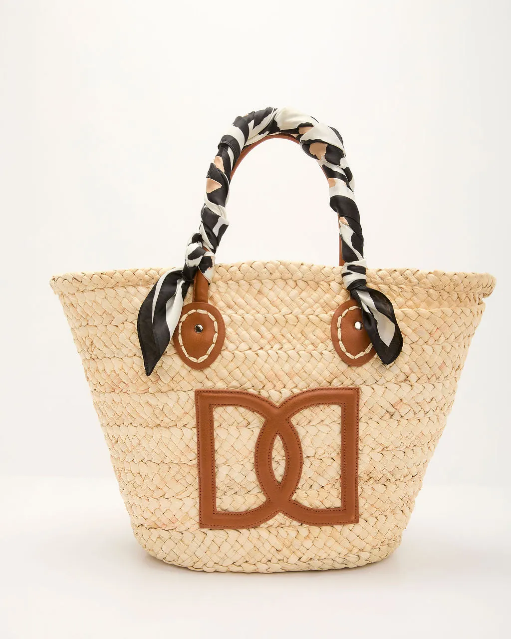 Hollen Scarf Wrapped Straw Tote Bag sold by Vici product image thumbnail 2