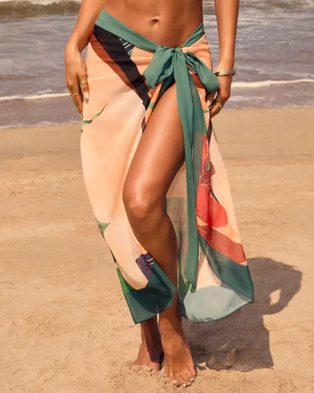 Honeydew Skies Abstract Print Sarong sold by Vici