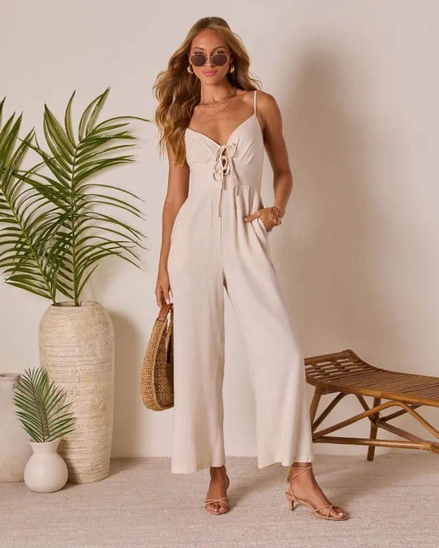 Deserie Front Tie Jumpsuit sold by Vici