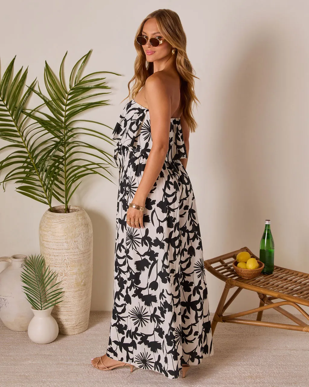 Windswept Strapless Waist Tie Maxi Dress sold by Vici product image thumbnail 4