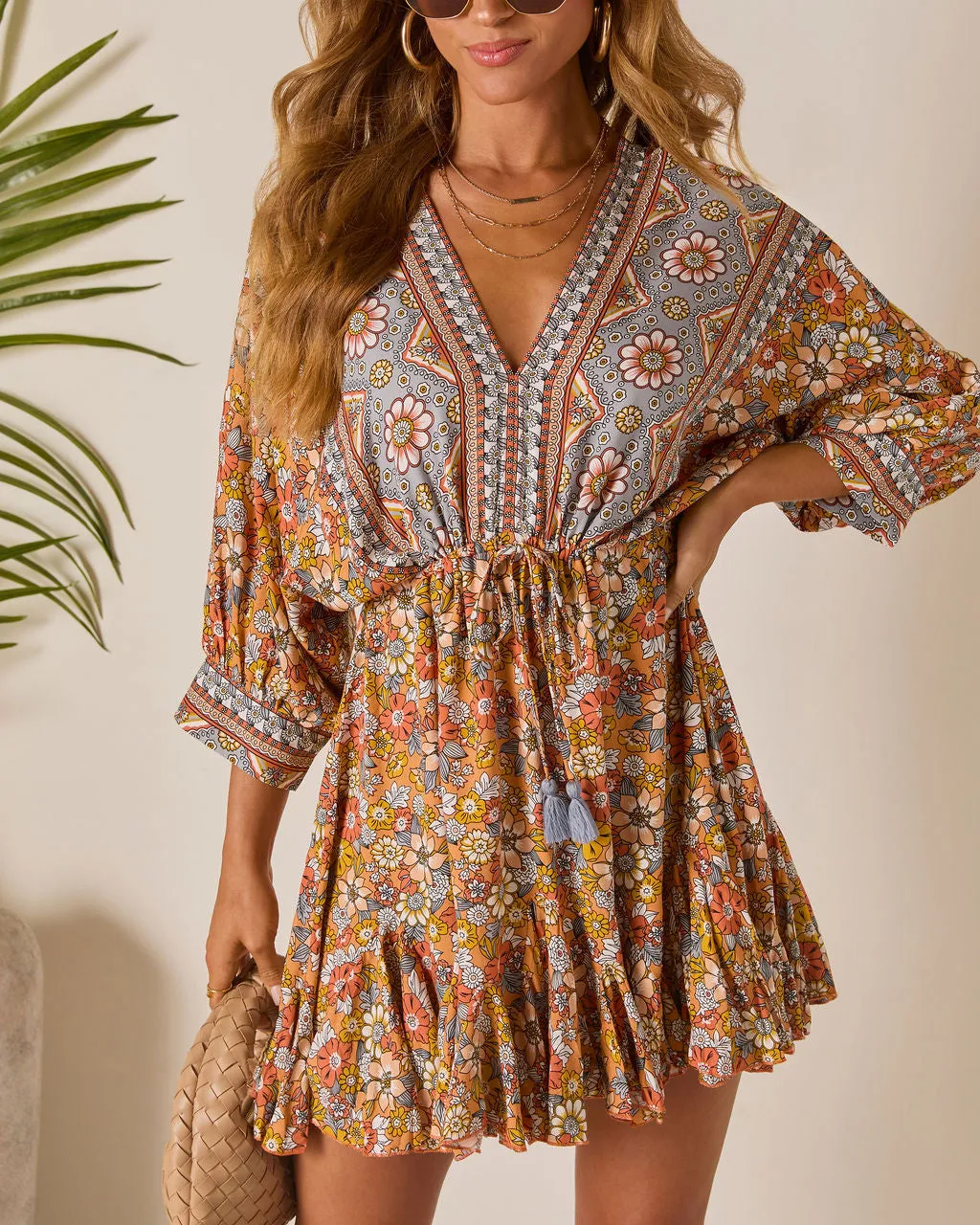 Sun Loves Caftan Mini Dress sold by Vici