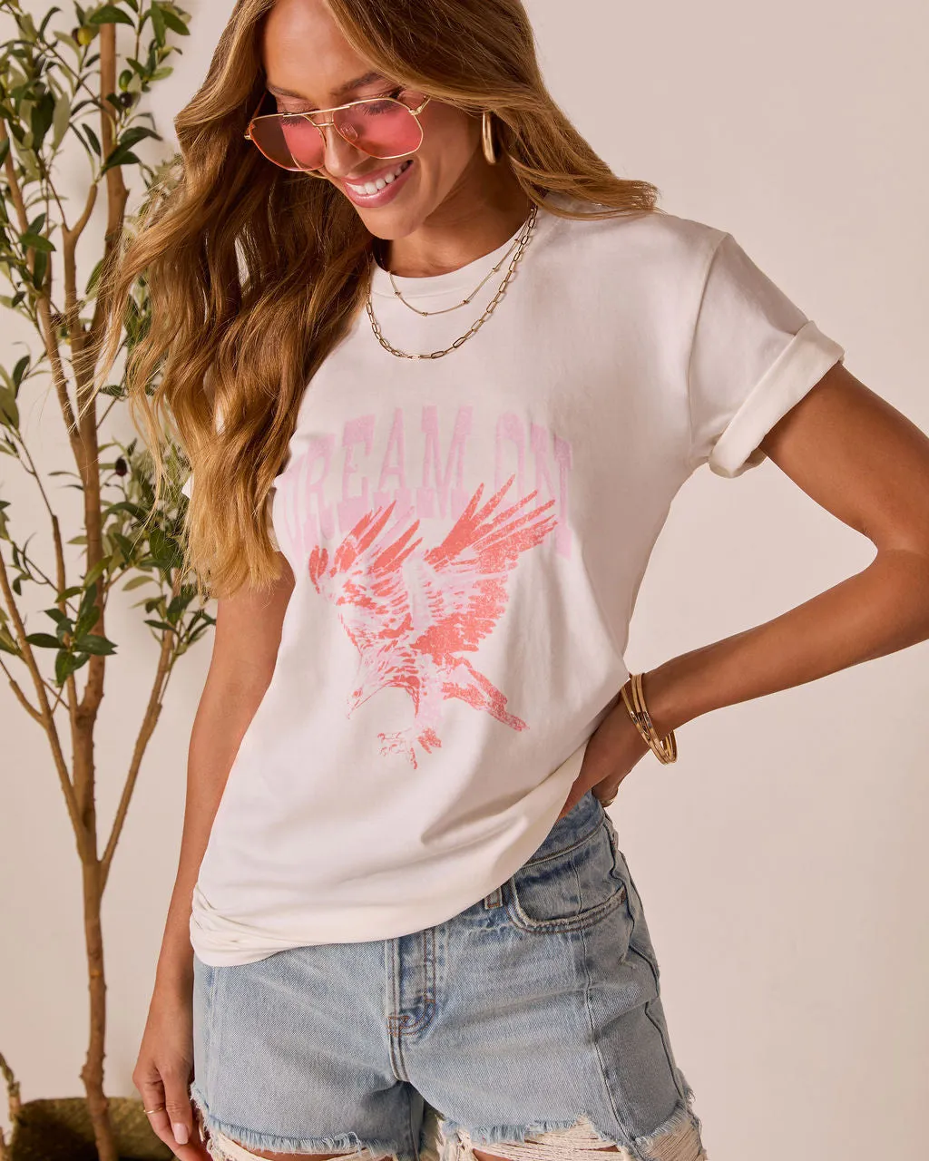 Dream On Short Sleeve Graphic Tee sold by Vici product image thumbnail 5