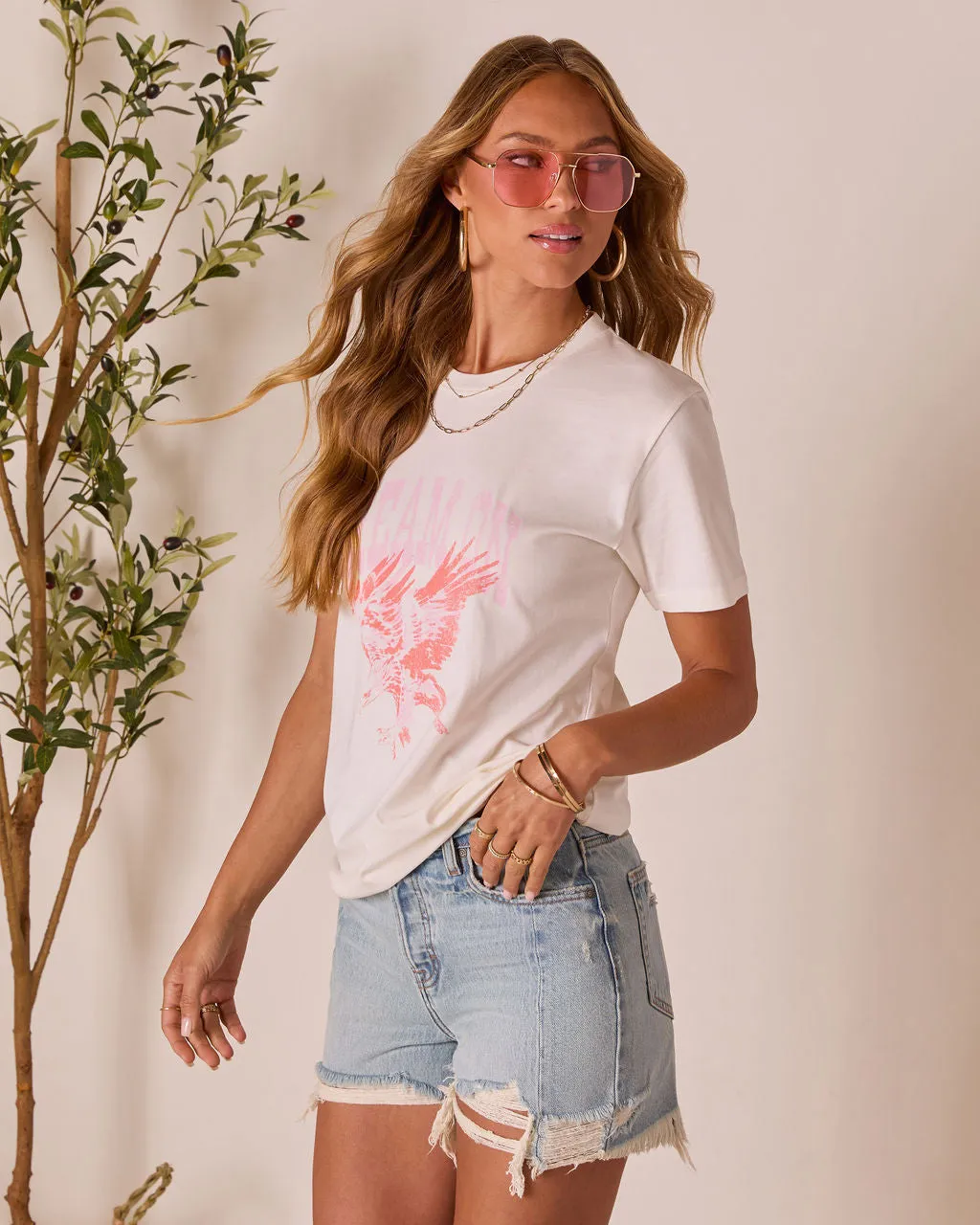 Dream On Short Sleeve Graphic Tee sold by Vici product image thumbnail 3