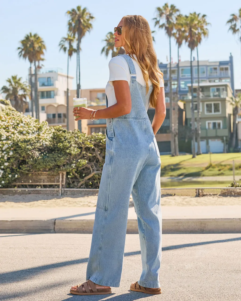Cloudette Wide Leg Denim Overalls sold by Vici product image thumbnail 4