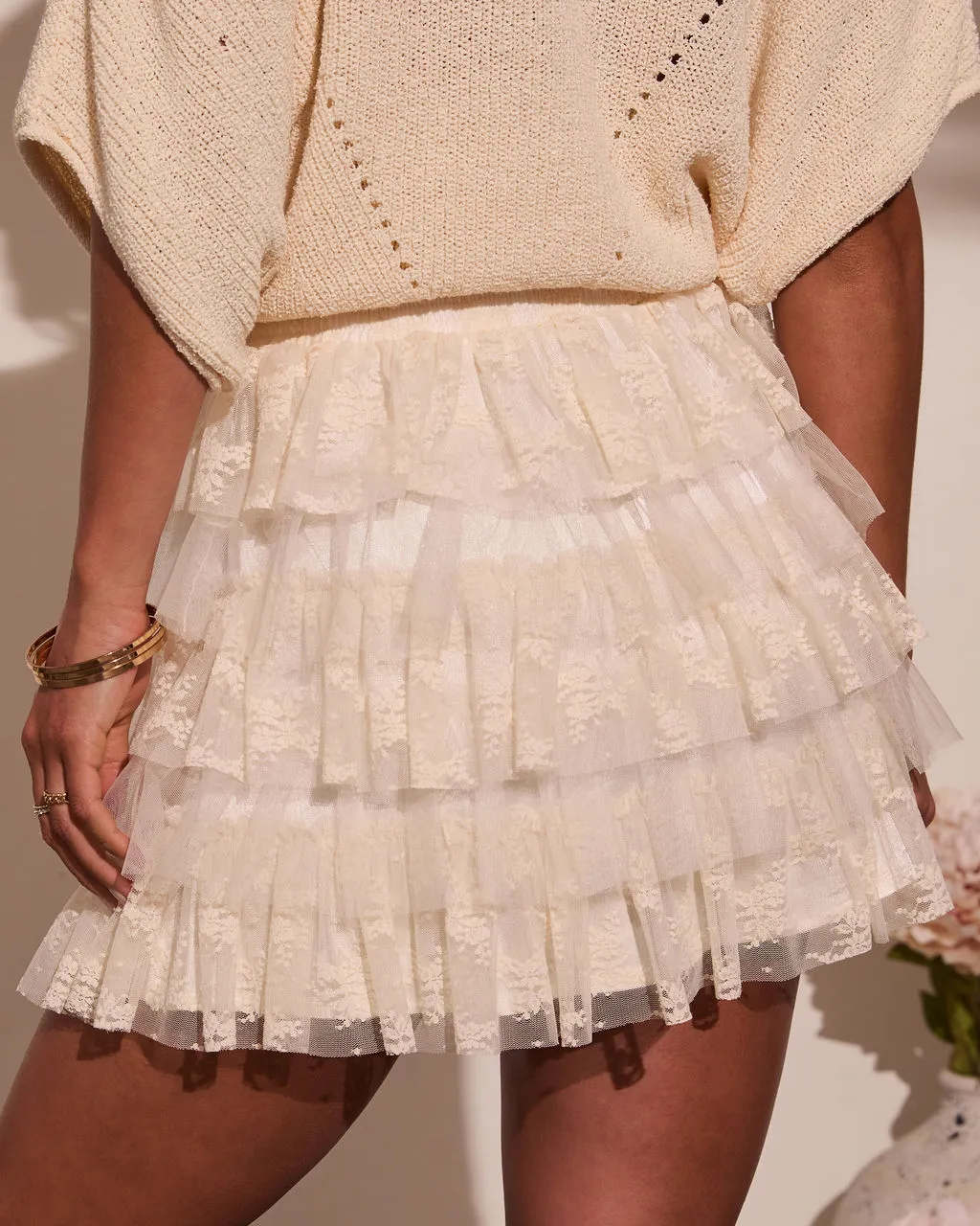 Barefoot Heart Tiered Mini Skirt sold by Vici product image thumbnail 4