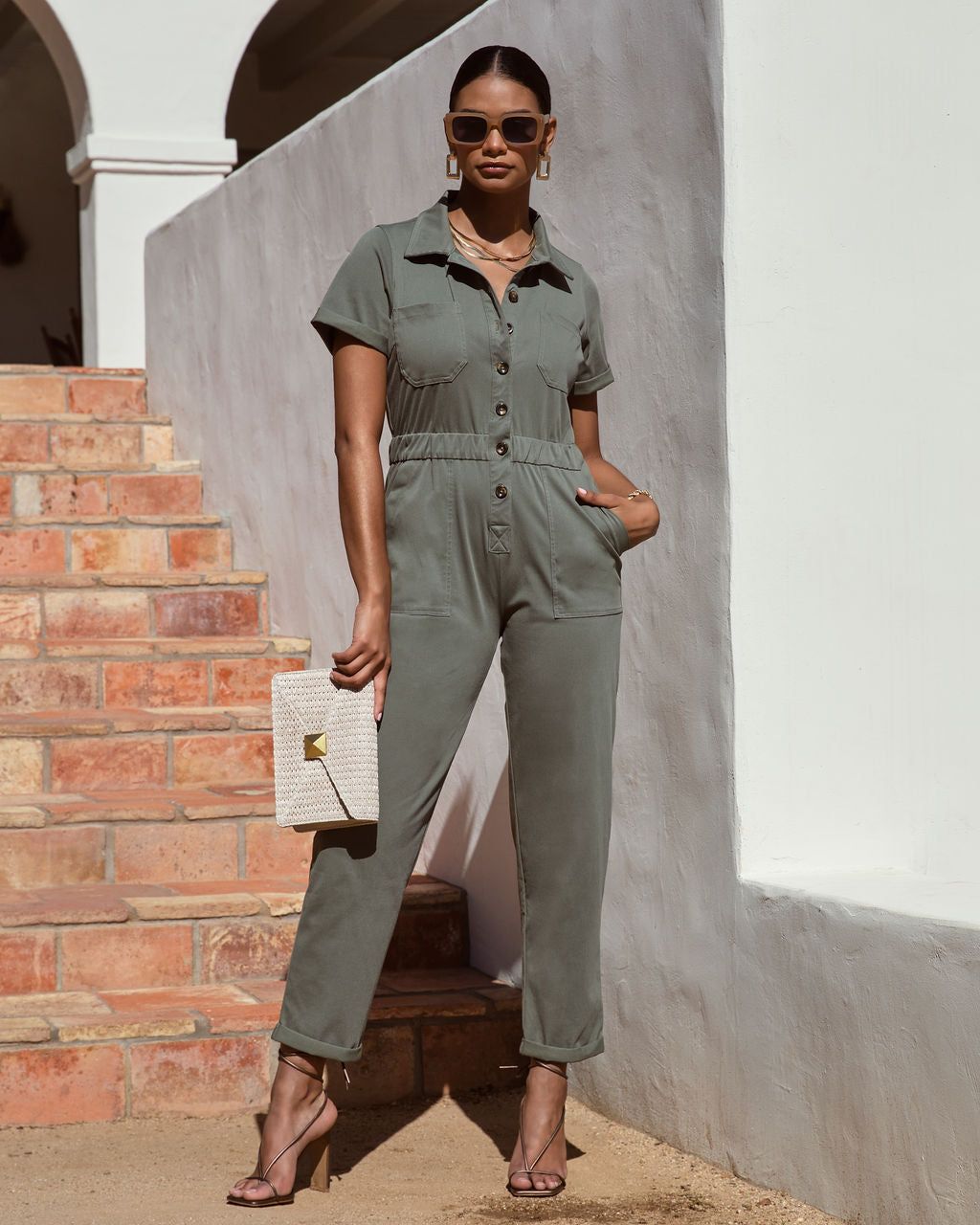 Serena Pocketed Jumpsuit sold by Vici
