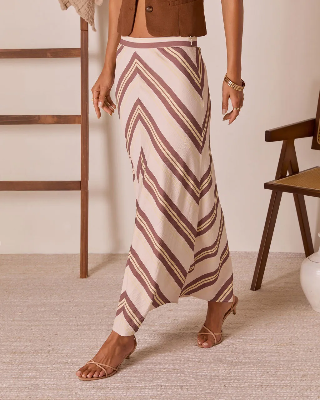 Tender Note Chevron Maxi Skirt sold by Vici product image thumbnail 3