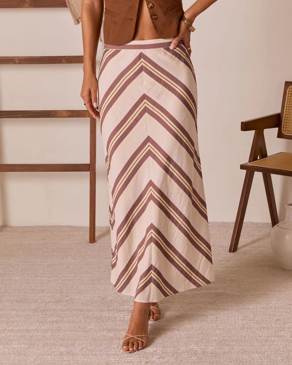 Tender Note Chevron Maxi Skirt sold by Vici product image thumbnail 2
