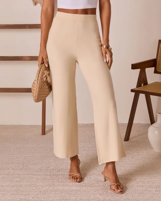 Soft Confession Straight Leg Knit Pants sold by Vici