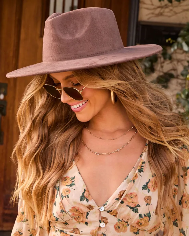 Kiss the Sun Faux Suede Fedora sold by Vici