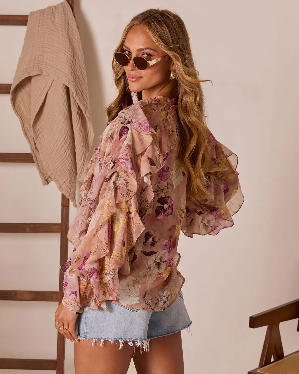 Anastelle Ruffle Chiffon Top sold by Vici product image thumbnail 4