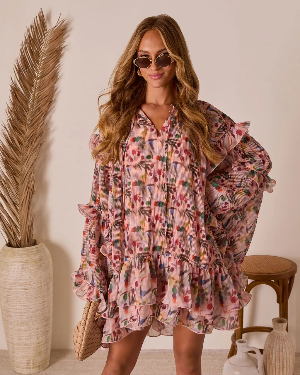 Melodic Ruffle Mini Dress sold by Vici product image thumbnail 2