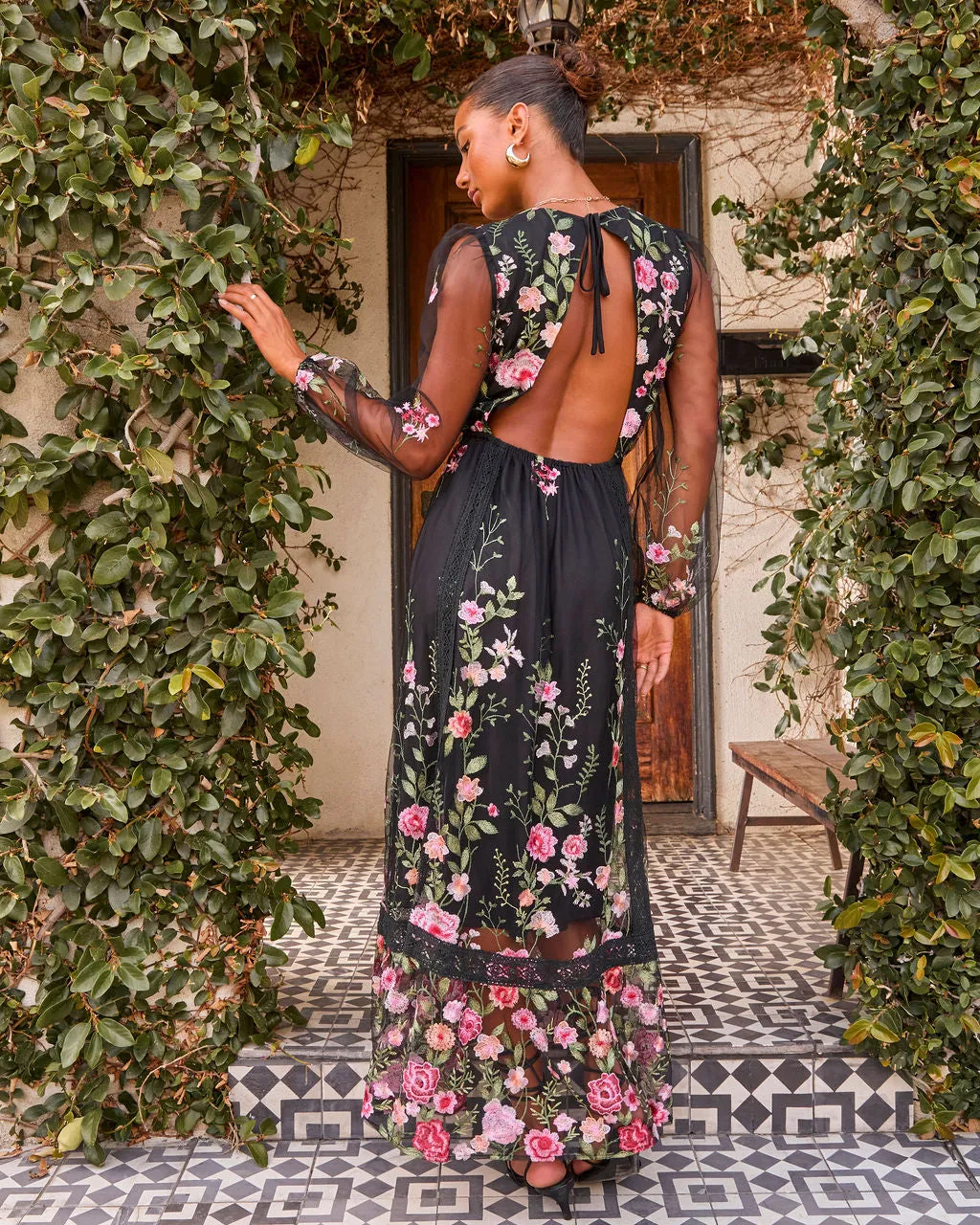 Beloved Bloom Embroidered Floral Maxi Dress sold by Vici product image thumbnail 4
