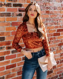 Elio Velvet Burnout Crop Top - FINAL SALE sold by Vici