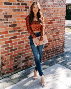 Elio Velvet Burnout Crop Top - FINAL SALE sold by Vici