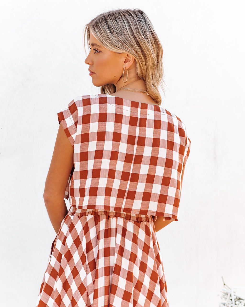 Athina Cotton Blend Gingham Crop Top sold by Vici product image thumbnail 4