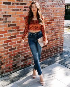 Elio Velvet Burnout Crop Top - FINAL SALE sold by Vici