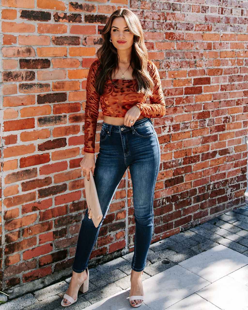 Elio Velvet Burnout Crop Top - FINAL SALE sold by Vici product image thumbnail 6