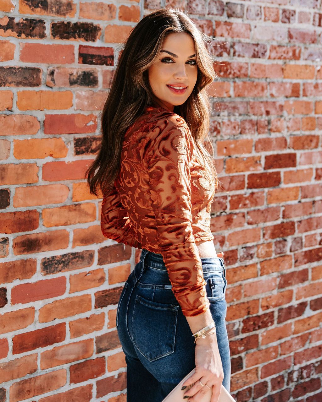 Elio Velvet Burnout Crop Top - FINAL SALE sold by Vici product image thumbnail 2