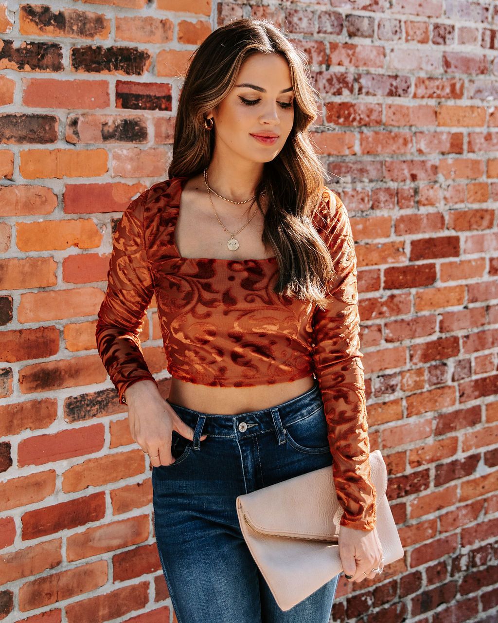Elio Velvet Burnout Crop Top - FINAL SALE sold by Vici product image thumbnail 9